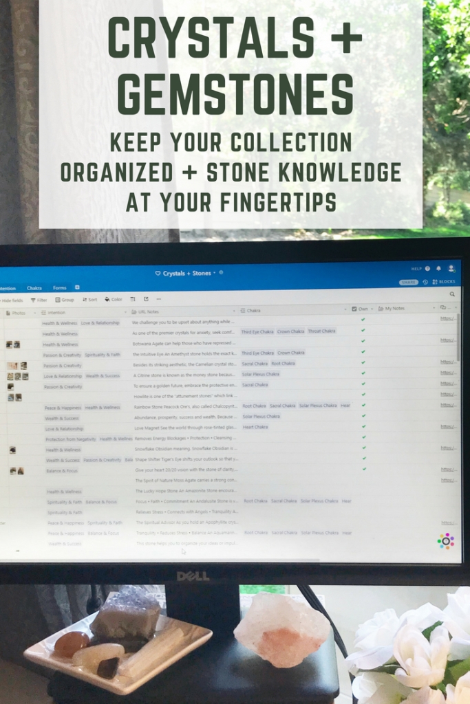 Crystals + Gemstones - Keep Your Collection Organized + Stone Knowledge at Your Fingertips